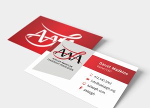 African American Leadership Association Logo Business Card Mock-up