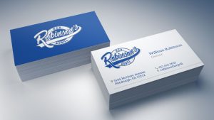 Robinson's Bar & Grill Business Card Mock-up
