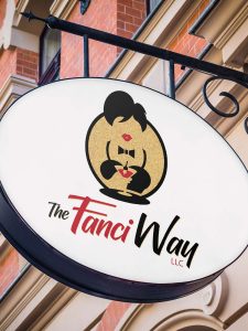 The Fanci Way Logo Sign Mock up