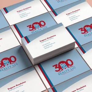 300 Realty LLC Logo - Business Card Mock-up