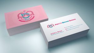 Pretty Brown Queens Logo Business Card Mock-up