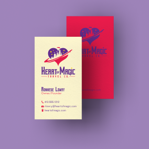 Heart Of Magic Travel Co Logo Business Card Mockup